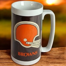 Vintage Cleveland Browns Mug Cup 16 Oz Thermo Serv NFL Football 1976
