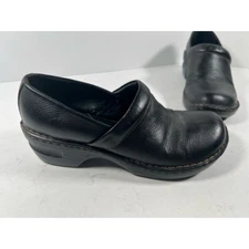 Sonoma Womens Clogs Shoes Black Leather Slip On Mid Heel Professional 11