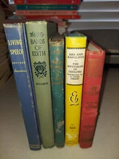 Lot of 5 Antique Vintage Decorative Fiction Books Instant Library Wedding Decor