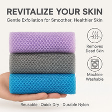 African Net Sponge Exfoliating Shower Scrubber Back Scrubber Long Bath Set 3pcs