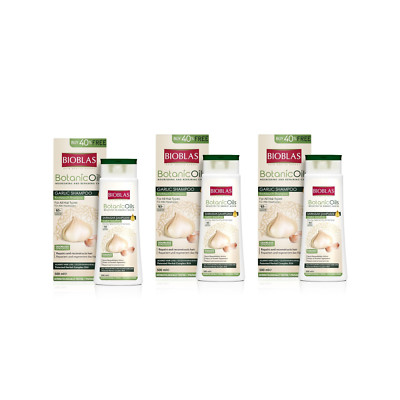 Bioblas Knoblauch Shampoo 3x500ml Geruchlos Anti Haarausfall Frauen & Männer