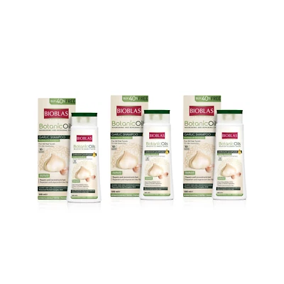 Bioblas Knoblauch Shampoo 3x500ml Geruchlos Anti Haarausfall Frauen & Männer