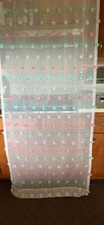  2 Panels Kids Girls White Sheer  Pom Pom  Curtains 84  X 37  