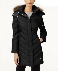 kenneth cole faux fur hooded coat