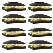 Solar Post Cap Lights Outdoor - 2 Modes Solar Fence Post Lights for 4x4 8 