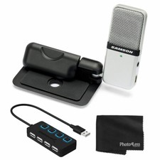 Samson Go Mic Portable Clip-on USB Condenser Microphone Titanium USB 2.0 Hub