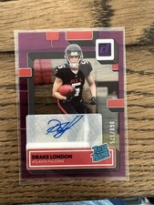 2022 Clearly Donruss Drake London Purple Auto /175 RC ATLANTA FALCONS