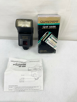 QUANTARTAY QAF 6600 ZOOM BOUNCE ELECTRONIC FLASH UNIT by SUNPAK FOR CANON