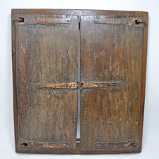 Antique Wooden Wall Décor Window Panel Frame Original Old Hand Crafted