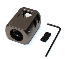 Tan Anodized Aluminum 9/16''x24 TPI Muzzle Brake Compensator For .40Cal