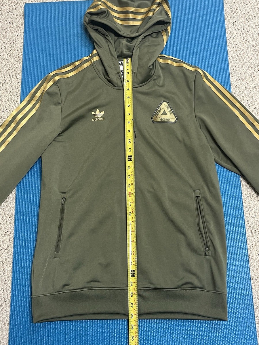 トップス adidas PALACE Hooded Firebird Track Top Palace x adidas Hooded Firebird Track Top Olive Green Size Medium