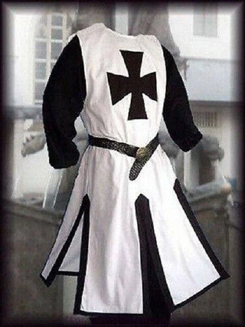 Medieval Knights Crusader Cosplay Tunic & Cloak Surcoat For Men Renaissance LARP - Image 4 of 4