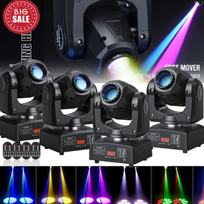 4x U`King 120W LED RGBW 8 Gobo Moving Head DMX Strahl Bühnenlicht DJ Spot Remote