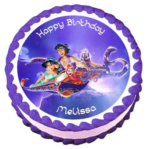 ALADDIN AND JASMINE Edible Party cake topper image - Picture 4 of 10