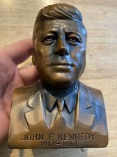 John F. Kennedy JFK Piggy Bank Banthrico Vintage Villa Park Trust Savings NO KEY