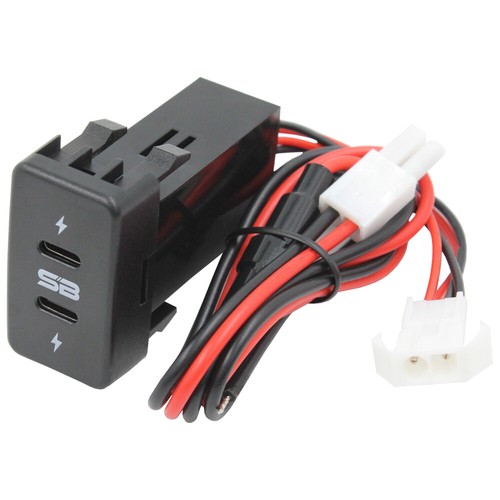 DUAL TYPE-C USB C CHARGER Blue LED Suit LARGE Toyota Hilux Prado Landcruiser 12v - Picture 7 of 12