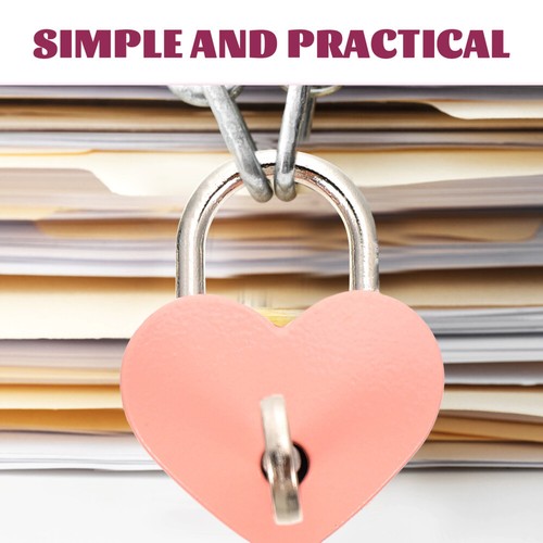 4 Pieces Mini -Schloss Student Vorhängeschloss Herzform Herzförmiges - Bild 6 von 12