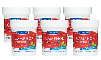 DE LA CRUZ  11% CAMPHOR OINTMENT PAIN RELIEVING RUB 2.5 OZ  Exp 11/2027 (6 JARS)