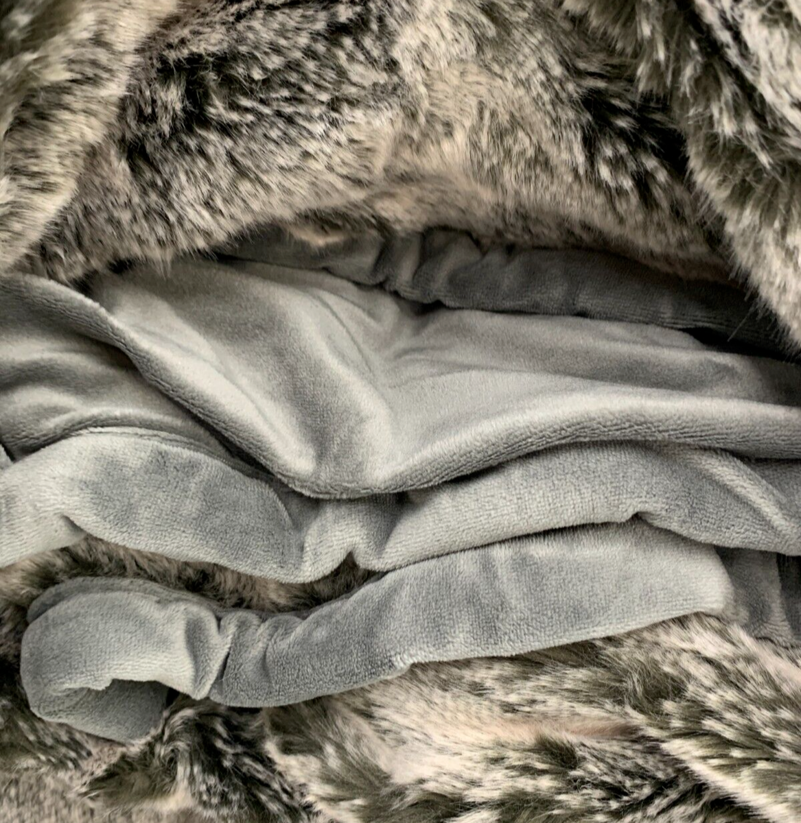 Southampton Faux Fur Throw Blanket - Super Soft Basketweave Design 50x60" In Pebble Grey | Cozy Home Decor Gift