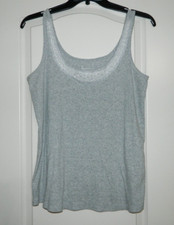 Women's Lane Bryant Gray Tank Top w/Lace Trim Size 18-20
