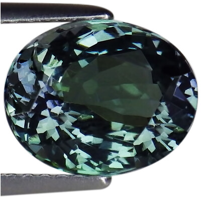 3.30 Ct AA Natural D Block Tanzanite Gemstone Medium Violet Green Oval Cut