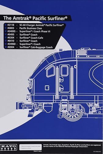 KATO N Gauge 106-9010 SC-44 Cargador Amtrak Pacific Surfliner Juego de 8 unidades 8 coches - Imagen 16 de 16