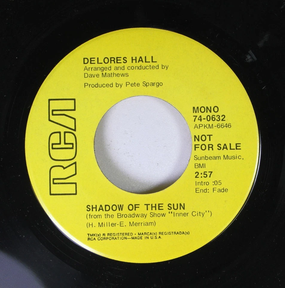 Soul Promo 45 Dolores Hall - Law And Order / Shadow Of The Sun On Rca - Image 2 of 2