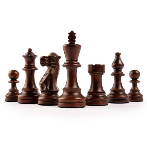 Stained Boxwood Chess Pieces with Box, Handmade Rechapados Ferrer - Picture 2 of 8