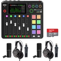RØDECaster Pro II Integrated Production Studio w/ 4x Zoom ZDM-1 Podcast Mic