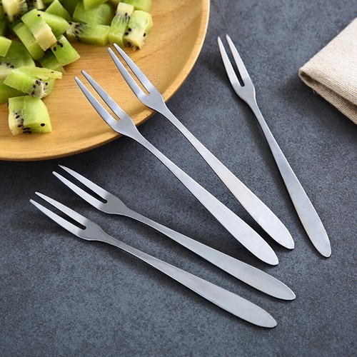 10pcs Silver Small Dessert Stainless Steel Fork For Party Fork Cake Fruit Forks - Picture 8 of 12