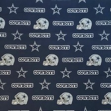 NFL DALLAS COWBOYS BLUE Cotton Fabric Piece by the 1/4,1/2,Yard, 58"W for Mask