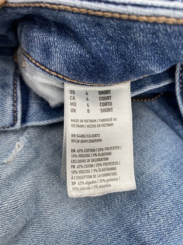 American Eagle Super Stretch X Jegging Womens Size 4 Short Distressed Blue Denim - Picture 4 of 5