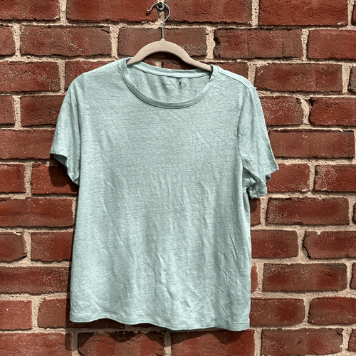 Eileen Fisher $118 Organic Linen Jersey Short Sleeve Crew Neck Tee T-Shirt Small