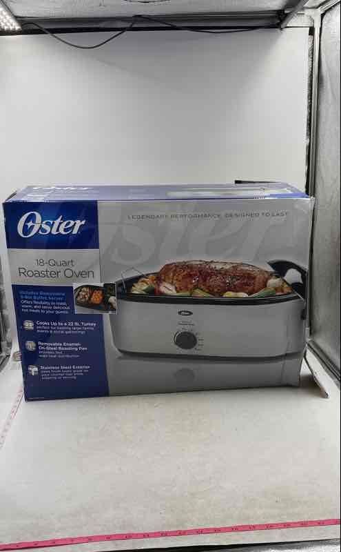 Oster CKSTRS23 Silver Black Removable Pans 18 Quart Buffet Server Roaster Oven