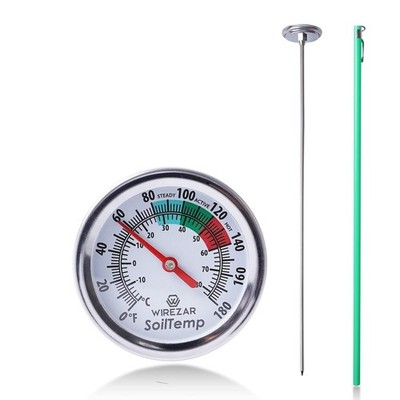 Backyard Compost Thermometer 16 Inch(No Batteries Stainless Steel Soil Testing