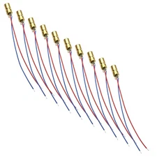 10 Pack 3.3V 650nm Mini Small Red Laser Dot Diode Module 5mW 6mm Copper Head