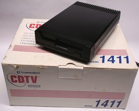 CCOMMODORE AMIGA CDTV CD-1411 FLOPPY DISK DRIVE ORIGINAL BLACK BOXED LV4 91222