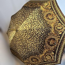 GIANNI VERSACE Long Umbrella Leopard Black Gold