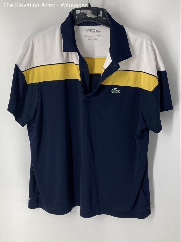 Lacoste Mens Multicolor Short Sleeve Regular Fit Classic Polo Shirt Size 2XL