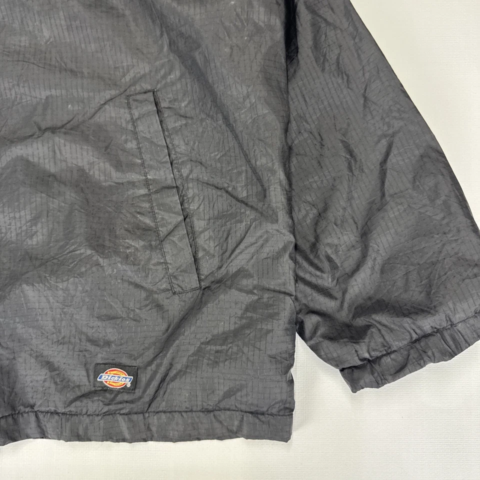 DICKIES Jacket Mens 2XL Black Windbreaker Winter Hooded Workers Outerwear Fleece - image 2 of 4