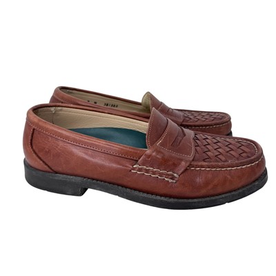 Dexter Comfort Loafers Mens 8 M Brown Hand Sewn Woven 