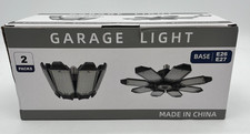 2 Pack Garage Light 6 Adjustable Panels E26/E27 Screw-in LED
