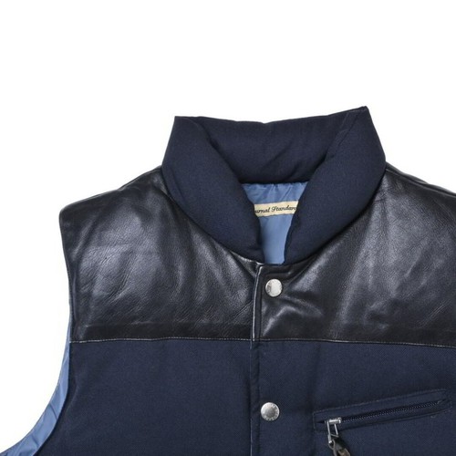 JOURNAL STANDARD leather switching down vest Used CYHE-0 - Picture 3 of 7