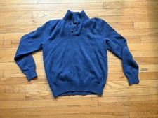 Polo Ralph Lauren Men  s Navy Pullover Button Sweater Medium