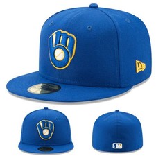 New era Milwaukee Brewers Blue Fitted Hat MLB 2017 Alt Kids Youth Boys Cap