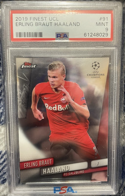 2019 Finest UCL #91 Erling Braut Haaland RC Rookie PSA 9