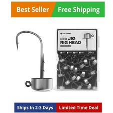 Finesse Mushroom Jig Heads, 20 Pack, 1/16 to 3/16 Oz for Bass Fishing