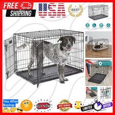36-Inch iCrate for Medium-Large Breeds, 41-70 lbs, Double Door Folding Dog Cr...