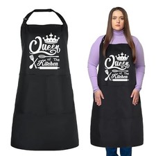 Auidy 6TXD Funny Aprons for Women, Plus Size Aprons Queen of The Kitchen