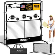 Pickleball Rebounder Practice Net with 6FT Small Mini Pickleball Net Set - Po...